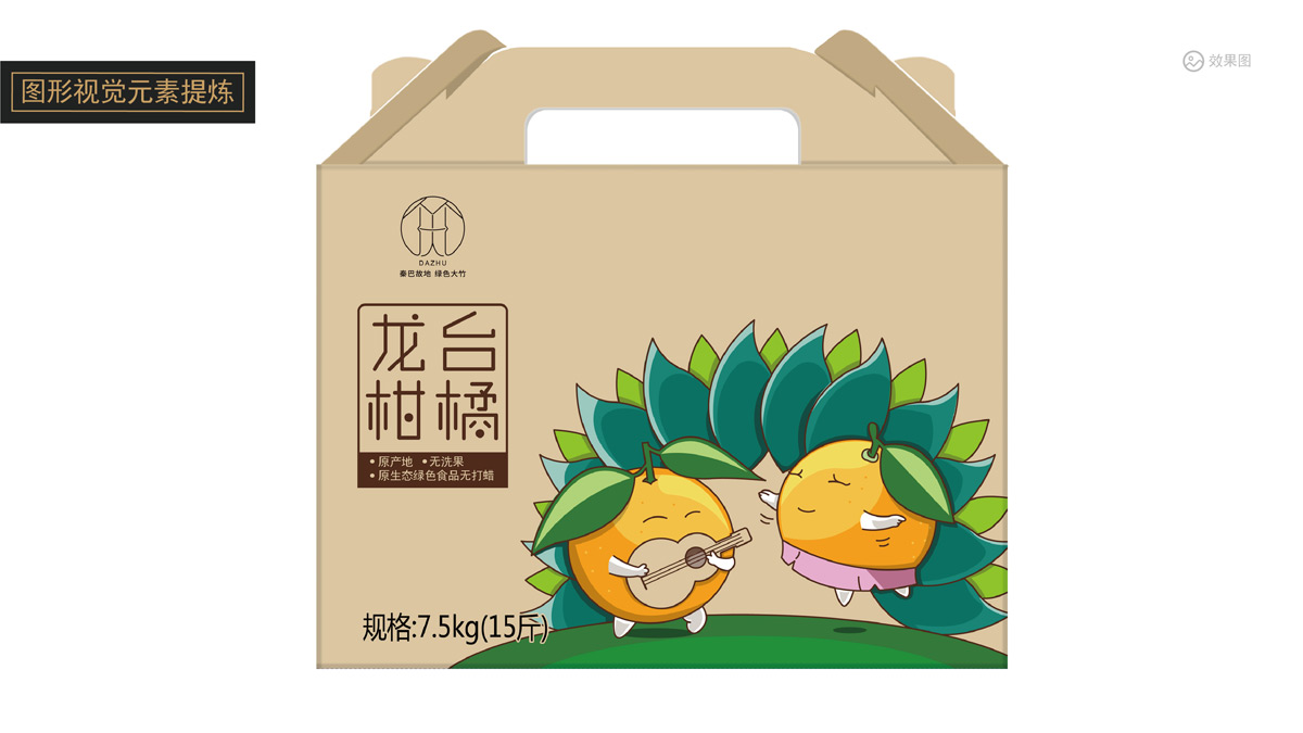 杨家龙台柑橘水果品牌包装设计公司_大竹县精品农产品礼盒包装